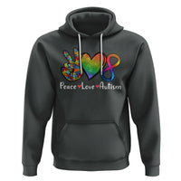 Peace Love Autism Hoodie Support Accept Love Rainbow Infinity Jigsaw Puzzle - Wonder Print Shop
