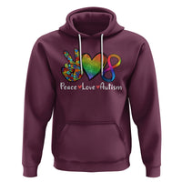 Peace Love Autism Hoodie Support Accept Love Rainbow Infinity Jigsaw Puzzle - Wonder Print Shop
