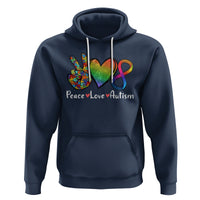 Peace Love Autism Hoodie Support Accept Love Rainbow Infinity Jigsaw Puzzle - Wonder Print Shop