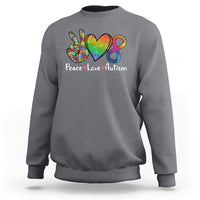 Peace Love Autism Sweatshirt Support Accept Love Rainbow Infinity Jigsaw Puzzle - Wonder Print Shop