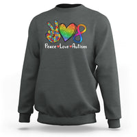 Peace Love Autism Sweatshirt Support Accept Love Rainbow Infinity Jigsaw Puzzle - Wonder Print Shop