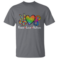 Peace Love Autism T Shirt Support Accept Love Rainbow Infinity Jigsaw Puzzle - Wonder Print Shop