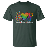 Peace Love Autism T Shirt Support Accept Love Rainbow Infinity Jigsaw Puzzle - Wonder Print Shop