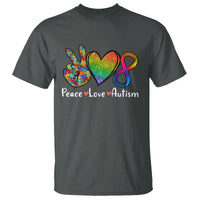 Peace Love Autism T Shirt Support Accept Love Rainbow Infinity Jigsaw Puzzle - Wonder Print Shop