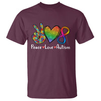Peace Love Autism T Shirt Support Accept Love Rainbow Infinity Jigsaw Puzzle - Wonder Print Shop