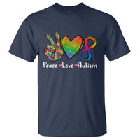 Peace Love Autism T Shirt Support Accept Love Rainbow Infinity Jigsaw Puzzle - Wonder Print Shop