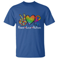 Peace Love Autism T Shirt Support Accept Love Rainbow Infinity Jigsaw Puzzle - Wonder Print Shop