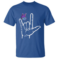 Autism Awareness T Shirt Love Need No Words I Love You Hand Sign Language Butterfly - Wonder Print Shop