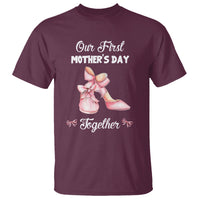 Our First Mother's Day Together T Shirt Matching Coquette Pink Baby Shoes High Heels - Wonder Print Shop