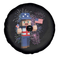 4th of July Gamer Spare Tire Cover Uncle Sam Pixels Gaming Celebrate Independence Day