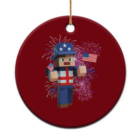 4th of July Gamer Ceramic Ornament Uncle Sam Pixels Gaming Celebrate Independence Day - Wonder Print Shop