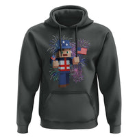 4th of July Gamer Hoodie Uncle Sam Pixels Gaming Celebrate Independence Day