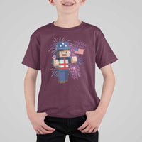 4th of July Gamer T Shirt For Kid Uncle Sam Pixels Gaming Celebrate Independence Day