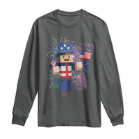 4th of July Gamer Long Sleeve Shirt Uncle Sam Pixels Gaming Celebrate Independence Day