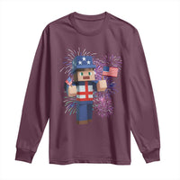 4th of July Gamer Long Sleeve Shirt Uncle Sam Pixels Gaming Celebrate Independence Day