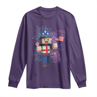 4th of July Gamer Long Sleeve Shirt Uncle Sam Pixels Gaming Celebrate Independence Day