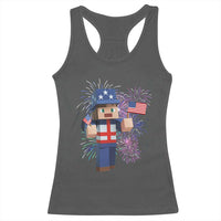 4th of July Gamer Racerback Tank Top Uncle Sam Pixels Gaming Celebrate Independence Day