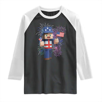 4th of July Gamer Raglan Shirt Uncle Sam Pixels Gaming Celebrate Independence Day