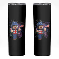 4th of July Gamer Skinny Tumbler Uncle Sam Pixels Gaming Celebrate Independence Day