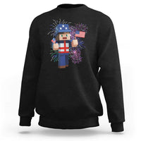 4th of July Gamer Sweatshirt Uncle Sam Pixels Gaming Celebrate Independence Day