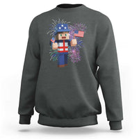 4th of July Gamer Sweatshirt Uncle Sam Pixels Gaming Celebrate Independence Day