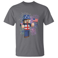 4th of July Gamer T Shirt Uncle Sam Pixels Gaming Celebrate Independence Day
