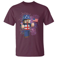 4th of July Gamer T Shirt Uncle Sam Pixels Gaming Celebrate Independence Day