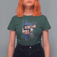 4th of July Gamer T Shirt For Women Uncle Sam Pixels Gaming Celebrate Independence Day