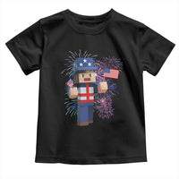 4th of July Gamer Toddler T Shirt Uncle Sam Pixels Gaming Celebrate Independence Day