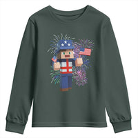 4th of July Gamer Youth Sweatshirt Uncle Sam Pixels Gaming Celebrate Independence Day