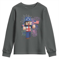 4th of July Gamer Youth Sweatshirt Uncle Sam Pixels Gaming Celebrate Independence Day