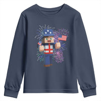 4th of July Gamer Youth Sweatshirt Uncle Sam Pixels Gaming Celebrate Independence Day