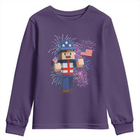 4th of July Gamer Youth Sweatshirt Uncle Sam Pixels Gaming Celebrate Independence Day