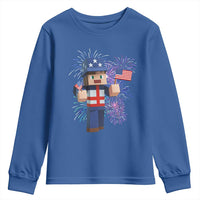 4th of July Gamer Youth Sweatshirt Uncle Sam Pixels Gaming Celebrate Independence Day