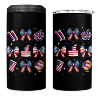 4th of July Teacher Student 4 in 1 Can Cooler Tumbler Patriotic Teaching Learning Retro Coquette