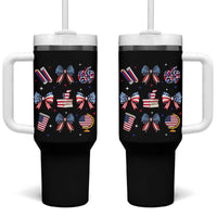 4th of July Teacher Student Tumbler With Handle Patriotic Teaching Learning Retro Coquette