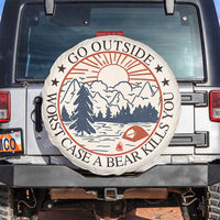 Funny Camping Outdoor Adventure Spare Tire Cover Go Outside Worst Case A Bear Kills You