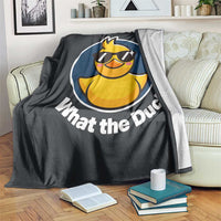 Funny Duck with Sunglasses Throw Blanket Seriously What The Duck