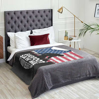 Funny Patriotic Sasquatch Throw Blanket Bigfoot Saw Me But Nobody Believes Him American Flag