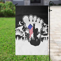 Patriotic Bigfoot Garden Flag Rocking On Sasquatch Footprint With American Flag