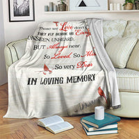 Red Cardinal Remembrance Throw Blanket In Loving Memory Memorial Spiritual Gift for Loss of a Loved One