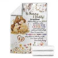 Cute Bear Family Baby Bump Love Message Throw Blanket Hi Mommy & Daddy Baby Announcement New Parents
