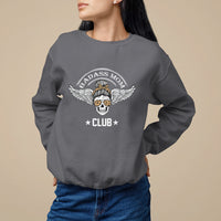 Mother's Day Sweatshirt Cool Moms Badass Mom Club Funny Messy Bun Skull Mom Life Gag Gifts For Mom, Mother's Day Gifts, Women - Wonder Print Shop