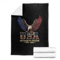 250 Years USA Majestic Bald Eagle Throw Blanket American Flag Wings Patriotic Semiquincentennial 250th Anniversary