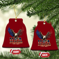 250 Years USA Majestic Bald Eagle Ceramic Ornament American Flag Wings Patriotic Semiquincentennial 250th Anniversary