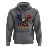 250 Years USA Majestic Bald Eagle Hoodie American Flag Wings Patriotic Semiquincentennial 250th Anniversary