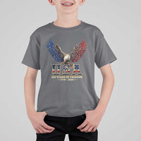 250 Years USA Majestic Bald Eagle T Shirt For Kid American Flag Wings Patriotic Semiquincentennial 250th Anniversary