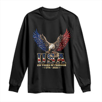 250 Years USA Majestic Bald Eagle Long Sleeve Shirt American Flag Wings Patriotic Semiquincentennial 250th Anniversary