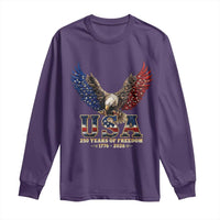 250 Years USA Majestic Bald Eagle Long Sleeve Shirt American Flag Wings Patriotic Semiquincentennial 250th Anniversary