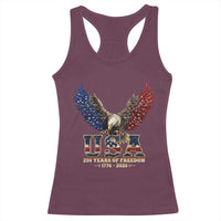 250 Years USA Majestic Bald Eagle Racerback Tank Top American Flag Wings Patriotic Semiquincentennial 250th Anniversary